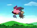 Ninja Kirby using Air Drop on Yamikage