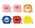 A set of Kirby-themed Fuwafuwa pouches, featuring a Star Block one