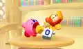 The completed Kirby puzzle in Picross 3D: Round 2, featuring a Star Block