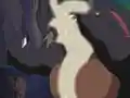 Kirisakin sliced in half by the Galaxia Sword Beam attack