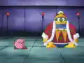 Kirby and King Dedede are set up to start the cartoon.