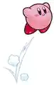 Artwork of Kirby jumping in Kirby Super Star Ultra