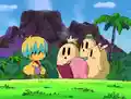 Spikehead and the other kids gathering near the Booma-Dooma Volcano