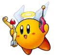 Artwork of yellow Cupid Kirby from Kirby & The Amazing Mirror
