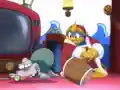 Escargoon gets bashed by King Dedede for spilling the King's tea over himself.