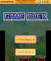 The game over screen in Dedede's Drum Dash.