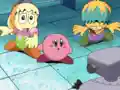 Escar-droid is introduced to Tiff, Tuff, and Kirby.