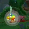 Tip image of Kirby about to unfriend a Blade Knight in Kirby Star Allies