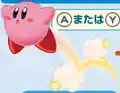 Artwork of Kirby jumping in Kirby: Squeak Squad