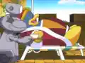 Escar-droid brings tea to King Dedede.