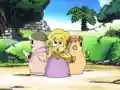 Lady Like, Buttercup, and Mabel strike fighting poses as they apprehend the animators.
