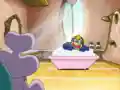 Escargoon checks in on bathing King Dedede.