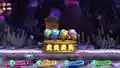 Kirby and his faceless friends activate the Friend Train platform.