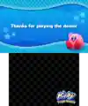 "Thanks for playing" screen