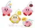 Warmies plushies of Kirby and Waddle Dee, featuring a Star Block tag