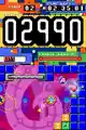 Kirby bounces off some bumpers to hit enemies.