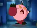 The Kirby-saurus attacks as Doctor Moro rides on top.