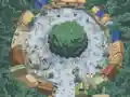 Kirby runs through Cappy Town as Phan Phan and Whippy chase.