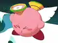 Kirby is attacked by explosive tops that stick to him.