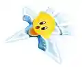 Yellow Kirby on the Winged Star from Kirby Air Ride