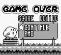 The Game Over screen in Kirby's Block Ball.