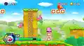 Screenshot from the third build of Kirby for Nintendo GameCube, featuring Kirby and a Waddle Dee on top of some Star Blocks