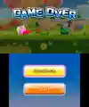 The game over screen in Kirby Fighters.