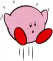 Artwork of Kirby jumping in Kirby's Dream Land