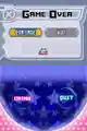 The Game Over screen in Kirby: Squeak Squad.