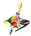 Sword Kirby on the Jet Star from Kirby Air Ride
