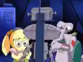Tiff and Escargoon spent a third night fixing up the robot.