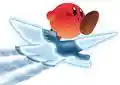 Red Kirby on the Winged Star from Kirby Air Ride