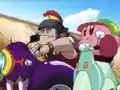 Fang and Kirby line up for the race.