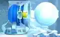 Screenshot of Coldtzo opening up to fire its projectile from Kirby's Return to Dream Land