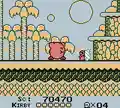 Kirby near a Coner in Kirby's Dream Land