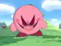 A close-up shot of Devil Kirby