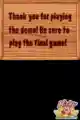 "Thank you for playing" screen