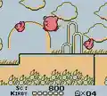 Kirby and some Twizzies in Kirby's Dream Land