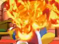 Fire Lion pounces on King Dedede.
