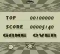 The Game Over screen in Kirby's Pinball Land.