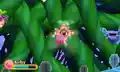 Kirby being launched at one of Sectonia's eye stalks
