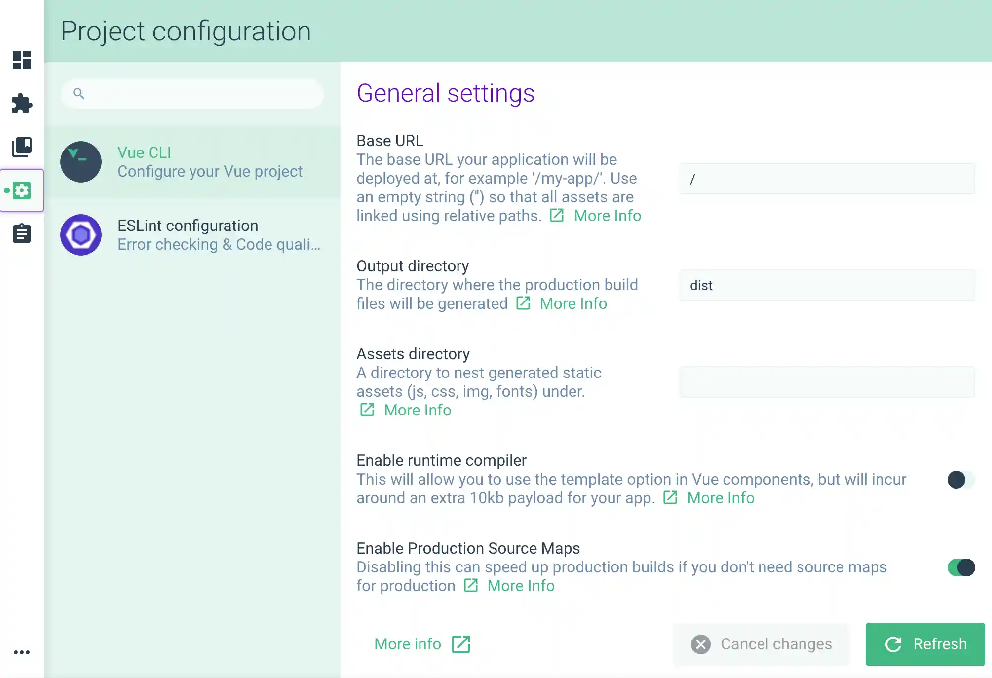 UI Configuration Screen