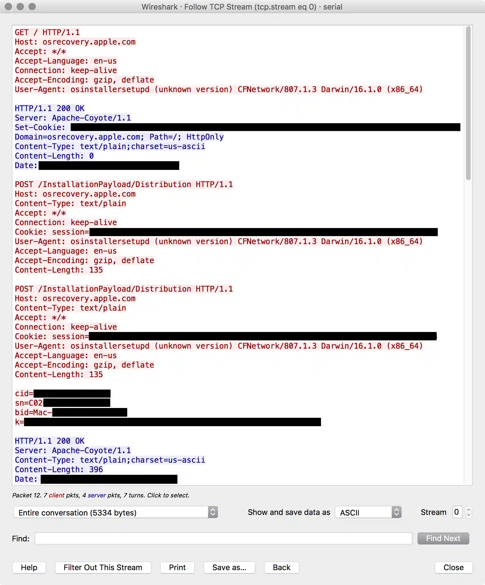 PII is transmitted to Apple in plain text when using macOS Recovery