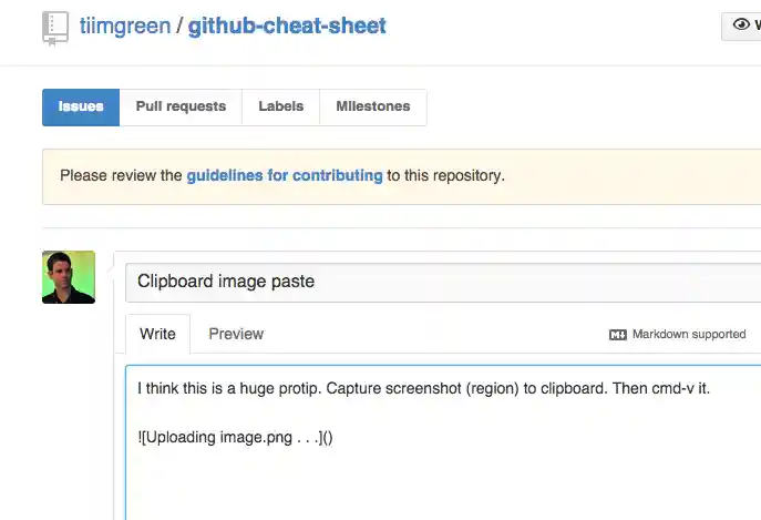 Pasting Clipboard Image to Comments