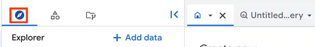 Highlighted button for the Explorer pane.