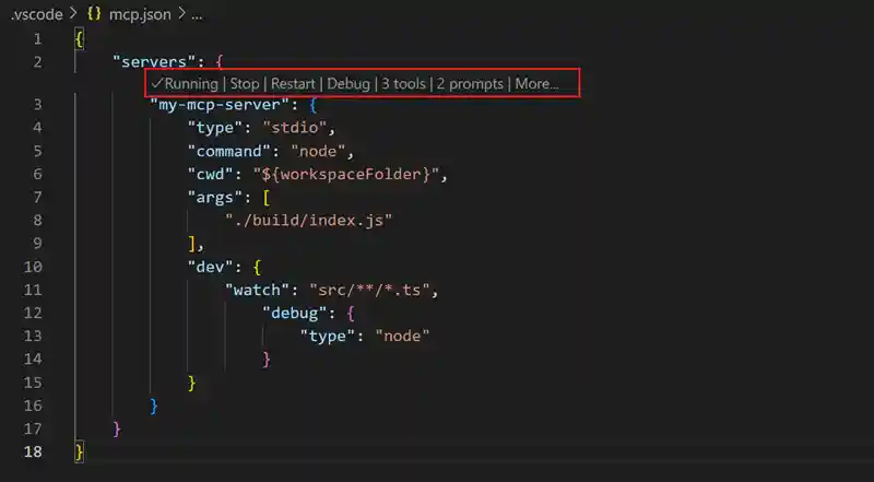 MCP server configuration with lenses to manage server.