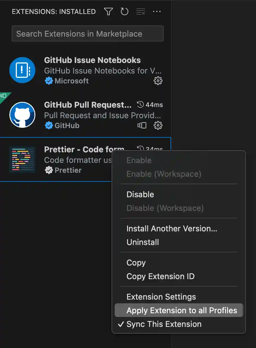 Apply an extension to all Profiles