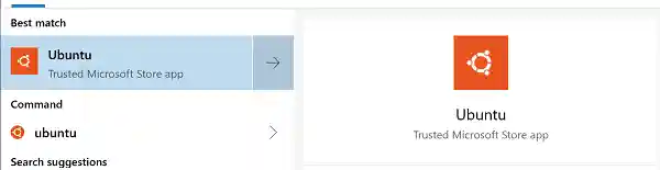 Ubuntu in Start Menu