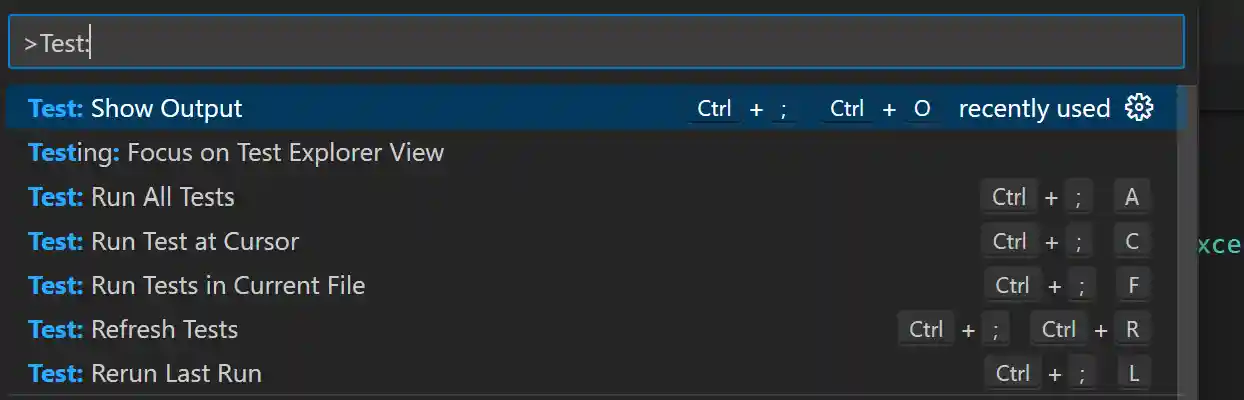 Testing command in Command Palette