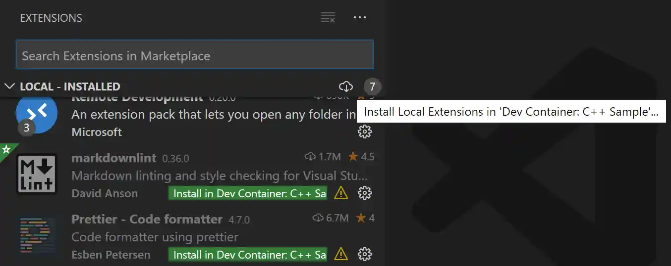 Install all extensions